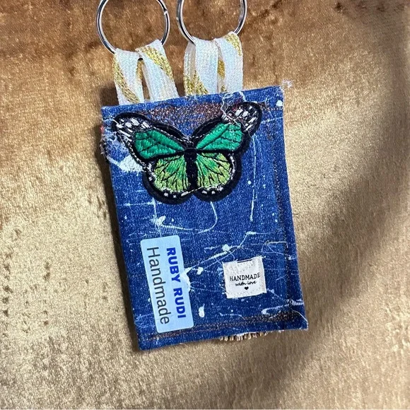 Handmade Boho Necklace Purse Fabric Wallet Beaded Fringe Artisan Signed - Picture 5 of 12